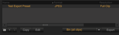 Add Export Presets